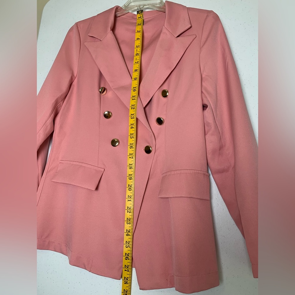 NIAY Double Breasted Jacket Blazer Dusty Pink women Size Medium like New - Picture 6 of 11